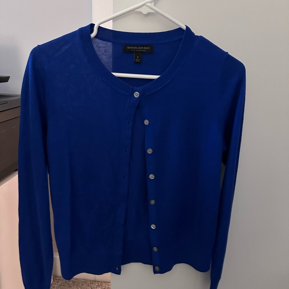Banana Republic Cobalt Blue Button-Up Cardigan